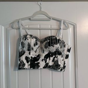 Boutique Cowprint crop top